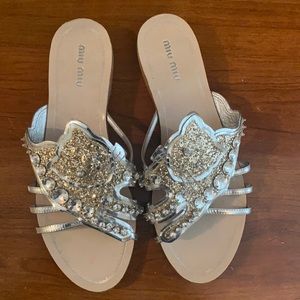 Miu miu Valentino sparkly cat sandals
